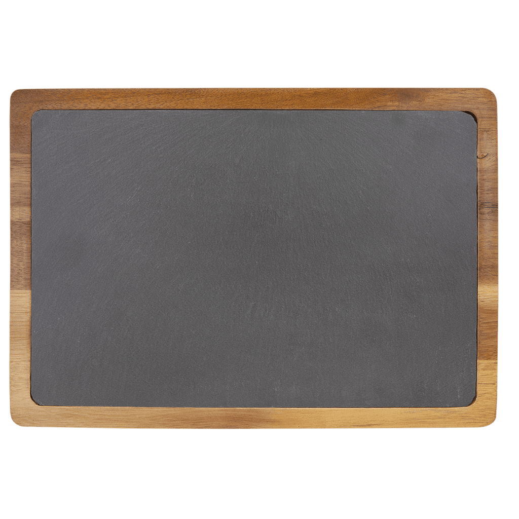 Personalized 13" x 9" Acacia Wood/Slate Cutting Board