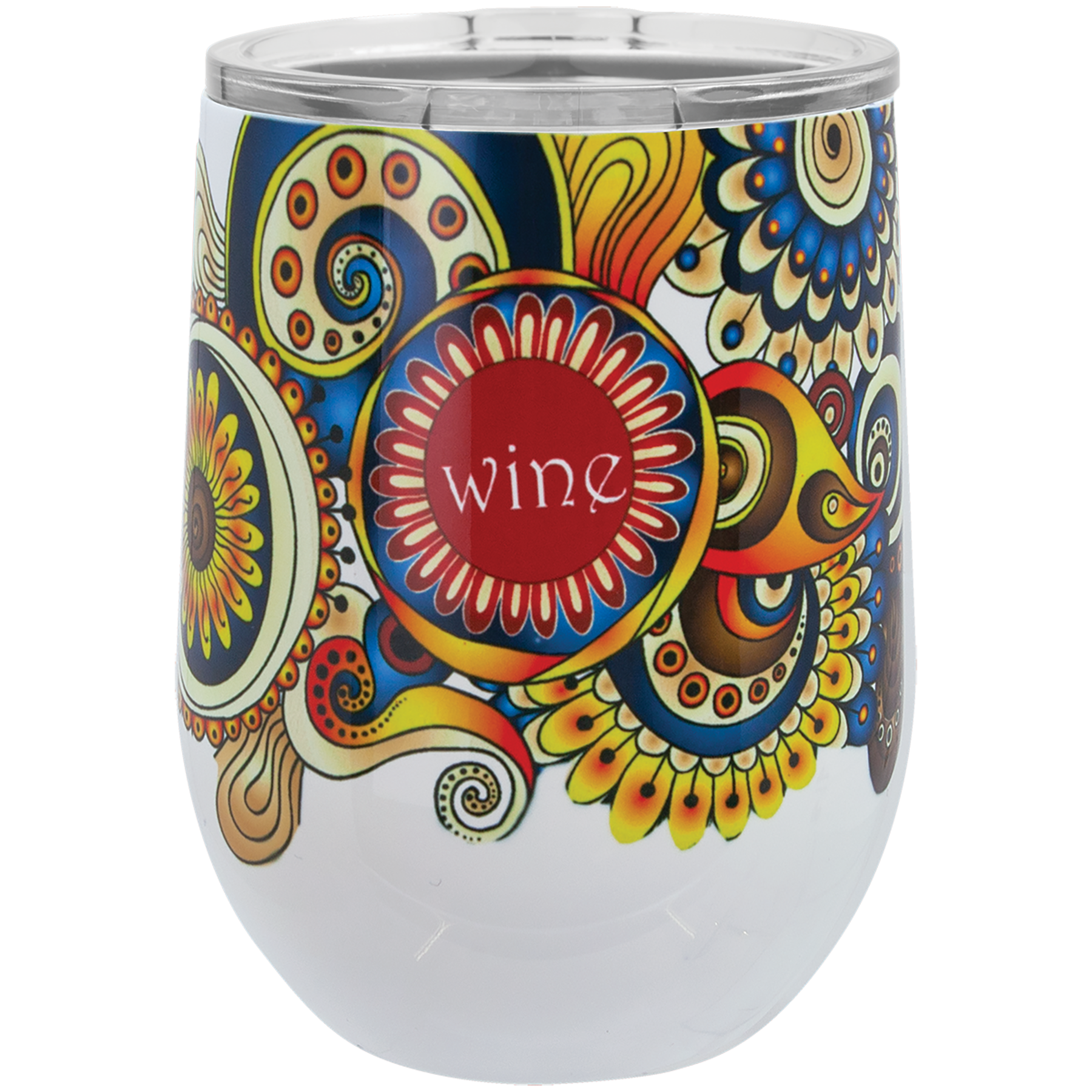 Personalized 12 oz Polar Camel Stemless Wine Tumbler (White) – Sublimation Ready w/ Lid