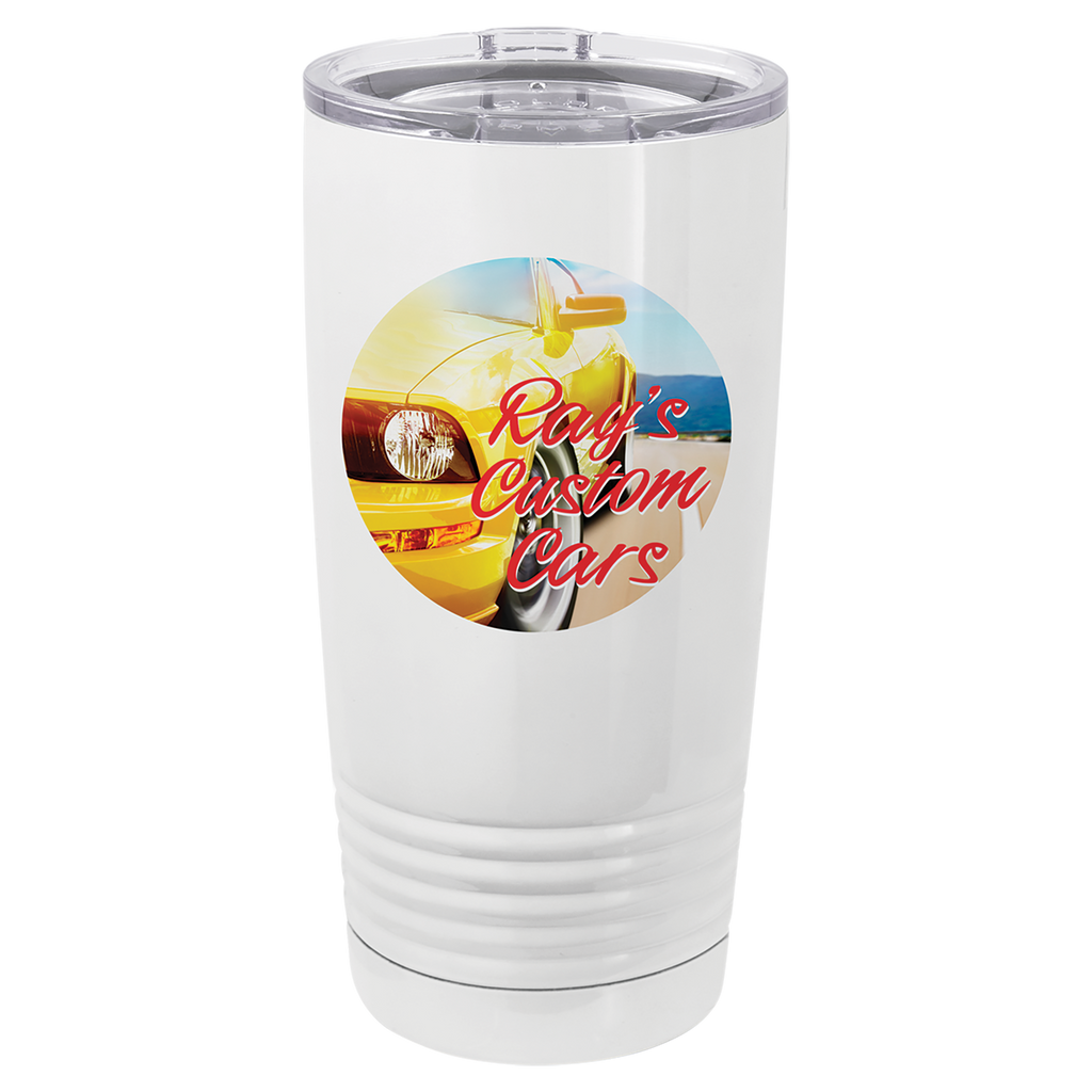 Full Color 20 oz. Polar Camel Ringneck Tumbler with Lid-White