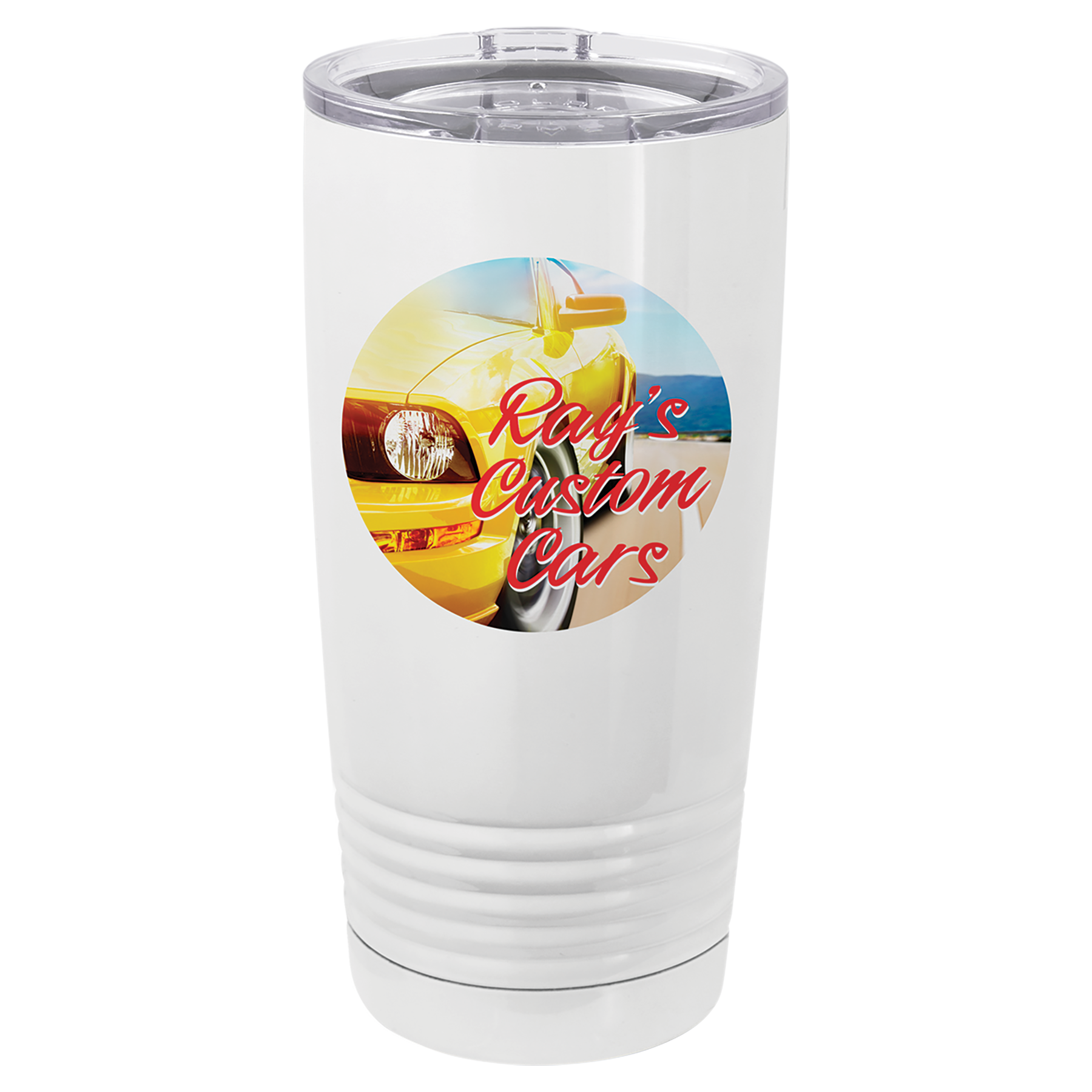 Full Color 20 oz. Polar Camel Ringneck Tumbler with Lid-White