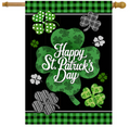 Scattered Shamrocks “Happy St. Patrick’s Day” House Flag (40" x 28")