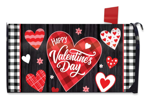 Scattered Hearts Happy Valentine’s Day Magnetic Mailbox Cover (Standard)