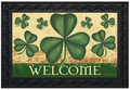 Shamrock “Welcome” Doormat Insert (Vintage Lucky Clover St. Patrick’s Day)