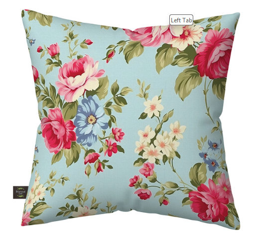 Spring Floral Burlap Decorative Throw Pillow