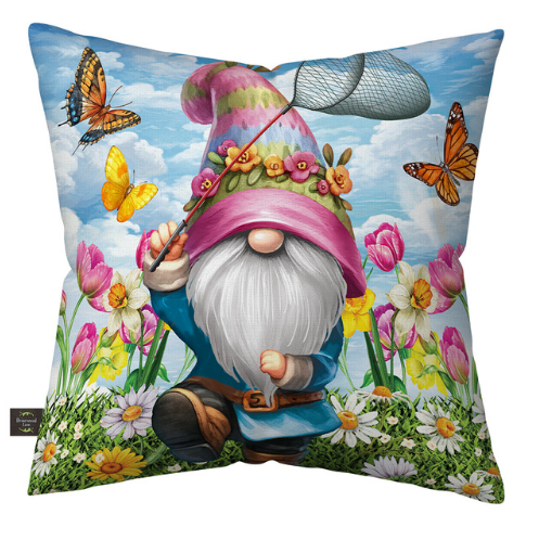 Springtime Gnome Decorative Throw Pillow