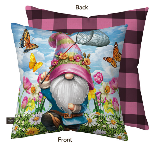 Springtime Gnome Decorative Throw Pillow