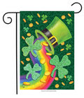 St. Patrick’s Luck Garden Flag (Leprechaun Hat, Rainbow & Gold Coins)