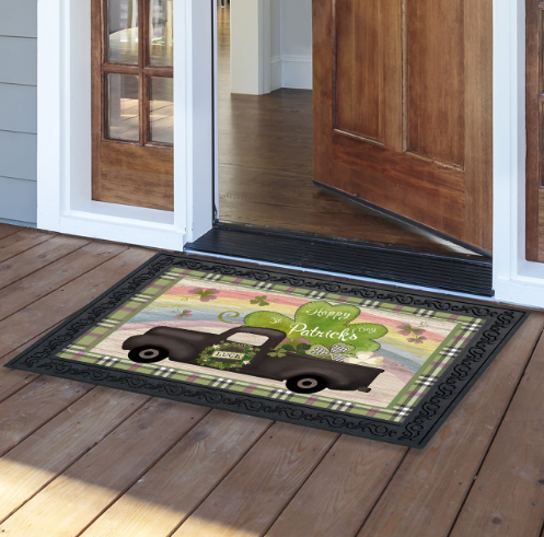 St. Pat’s Pickup Truck Doormat Insert (Happy St. Patrick’s Day “Lucky” Truck)