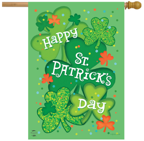 St. Patrick’s Day Celebration Shamrocks Double Sided House Flag (40" x 28")