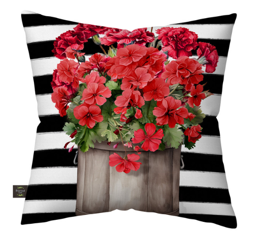 Striped Geraniums Decorative Throw Pillow