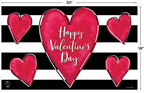 Striped Heart “Happy Valentine’s Day” Doormat (18" x 30")