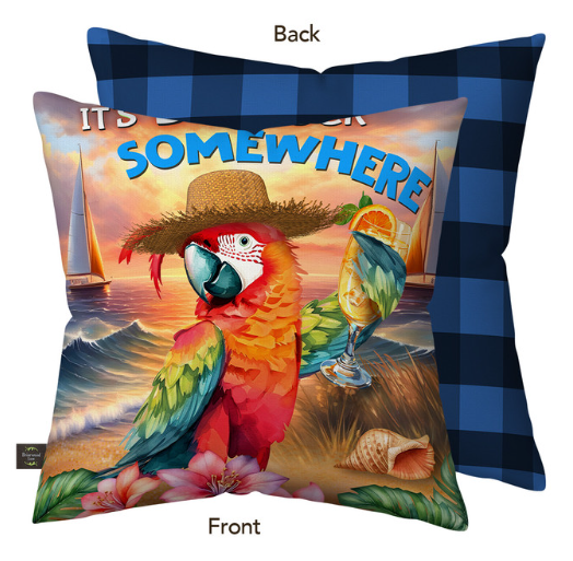 Sunset Parrot Decorative Throw Pillow