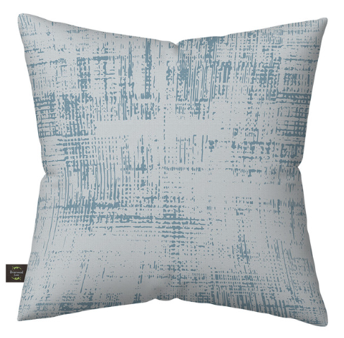 Textured Blue Burlap Decorative Throw Pillow