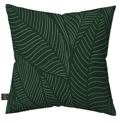 Tropical Leaves Burlap Decorative Throw Pillow