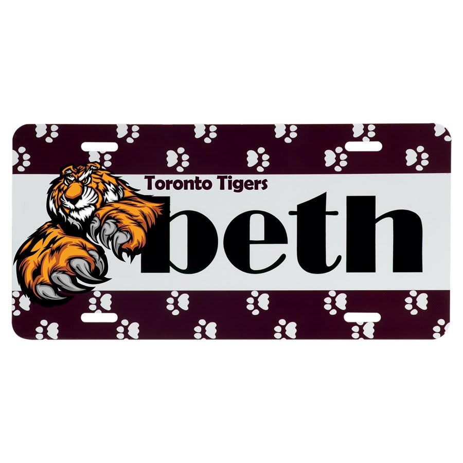 Custom 12" x 6" UVSub Aluminum License Plate (White) – Sublimation Ready, 4 Holes