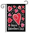 Valentine Heart Dance Garden Flag (Happy Valentine’s Day Chalkboard Hearts Porch Flag)