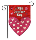 Valentine’s Day Heart Burlap Garden Flag (Happy Valentine’s Day Rustic Heart Porch Flag)