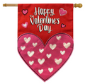 Happy Valentine’s Day Heart Burlap House Flag (40" x 28")