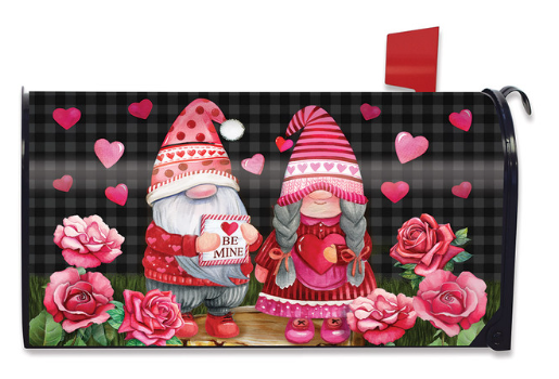 Valentines Gnomes Magnetic Mailbox Cover (Standard) – Be Mine Valentine Decor