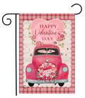 Valentine's Love Pickup Garden Flag (Happy Valentine's Day Truck Porch Flag)