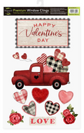 Valentine’s Love Pickup Static Window Clings Sheet (18" x 11.75")