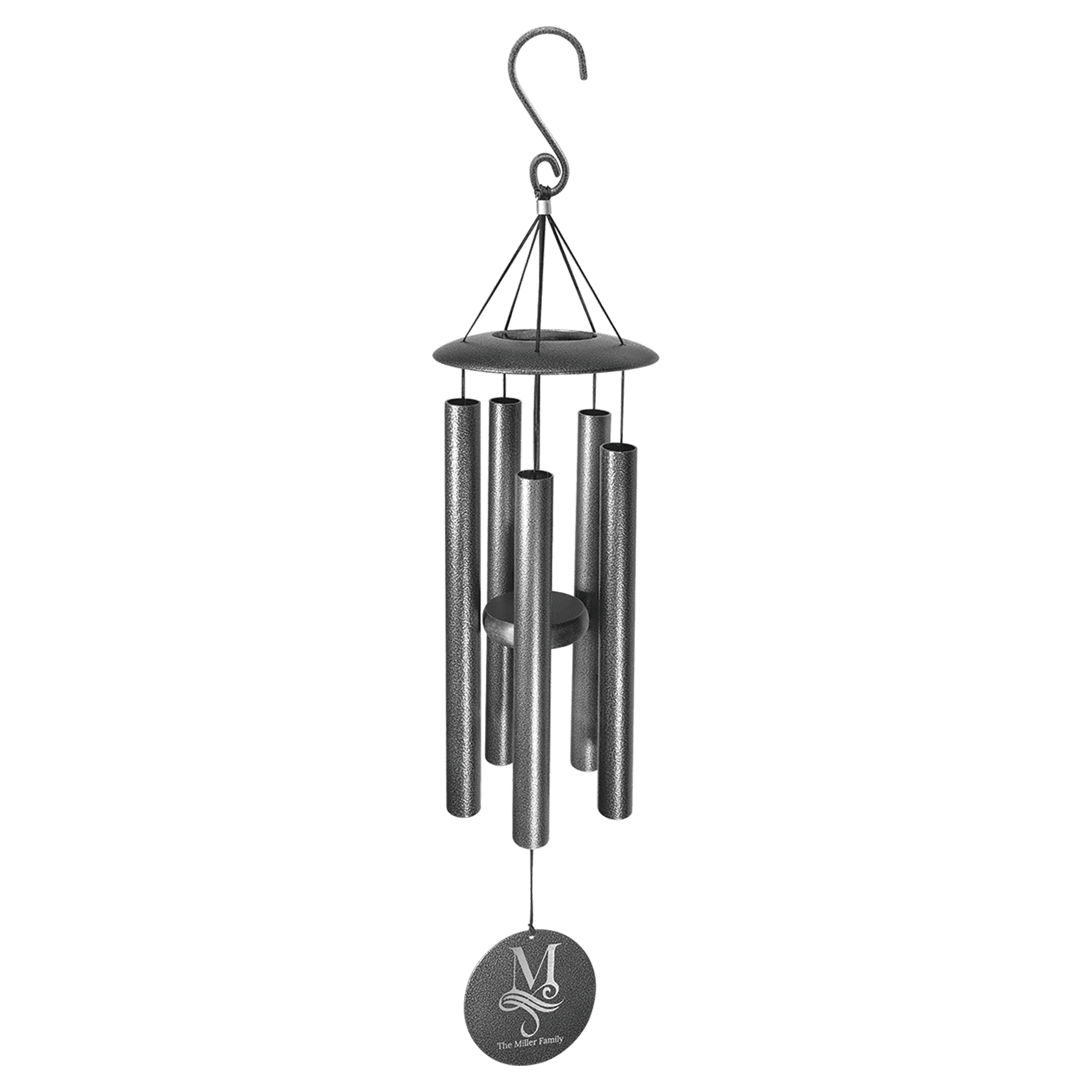 Personalized Memorial Wind Chime (30” or 36”) with Custom Laser-Engraved 4” Disc