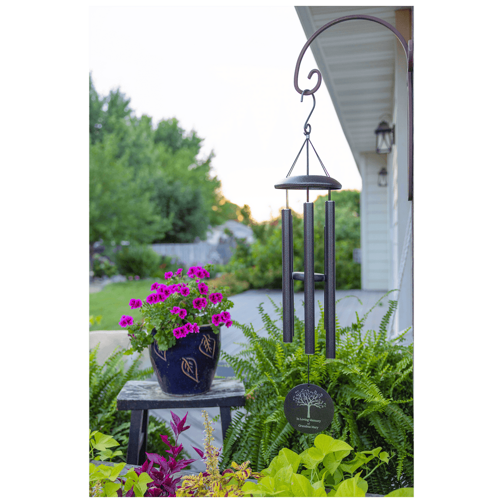 Personalized Memorial Wind Chime (30” or 36”) with Custom Laser-Engraved 4” Disc