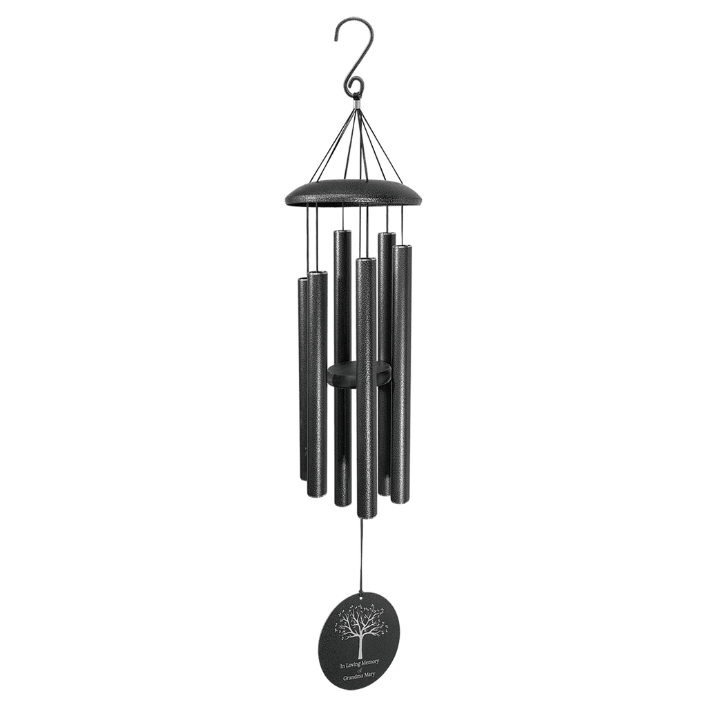 Personalized Memorial Wind Chime (30” or 36”) with Custom Laser-Engraved 4” Disc