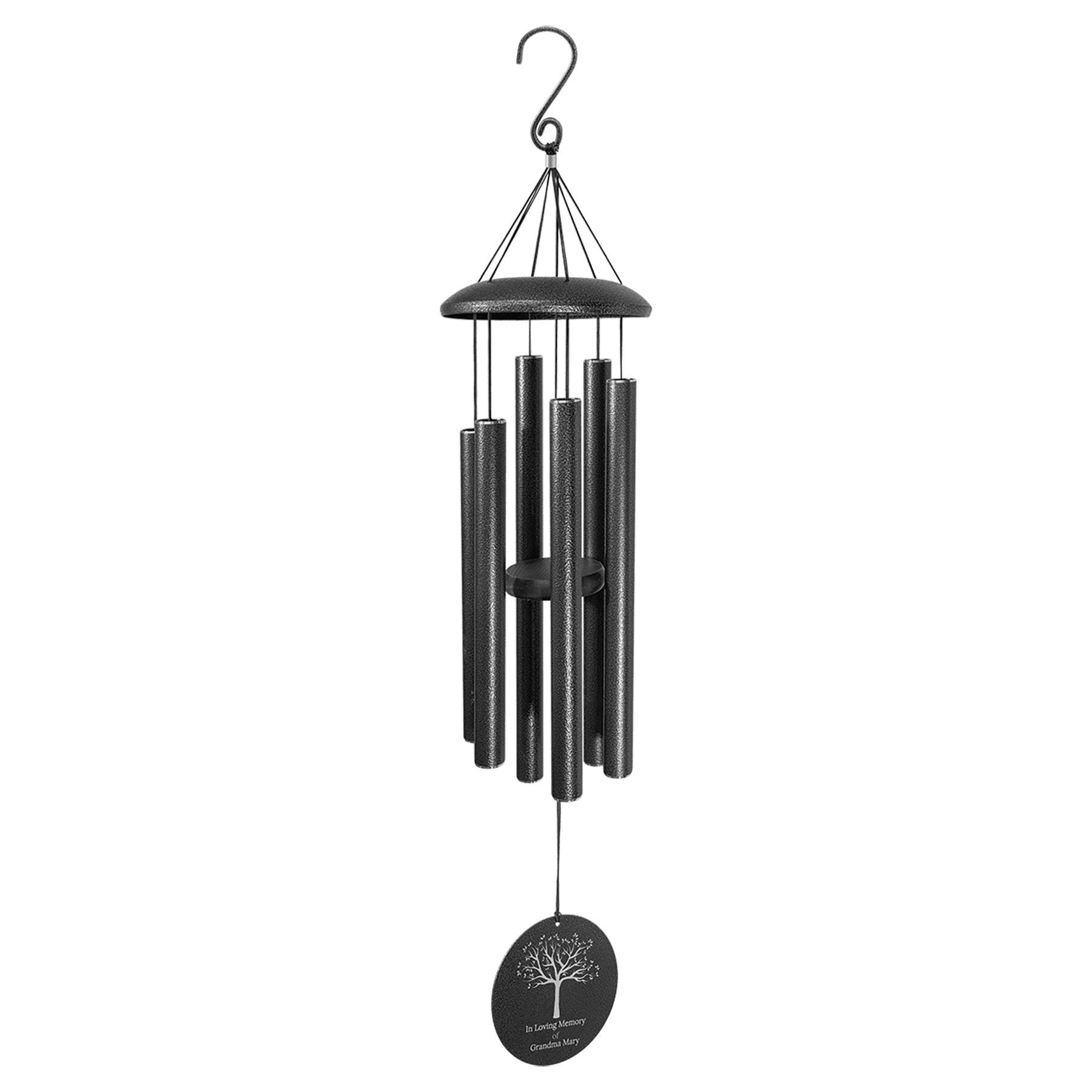 Personalized Memorial Wind Chime (30” or 36”) with Custom Laser-Engraved 4” Disc