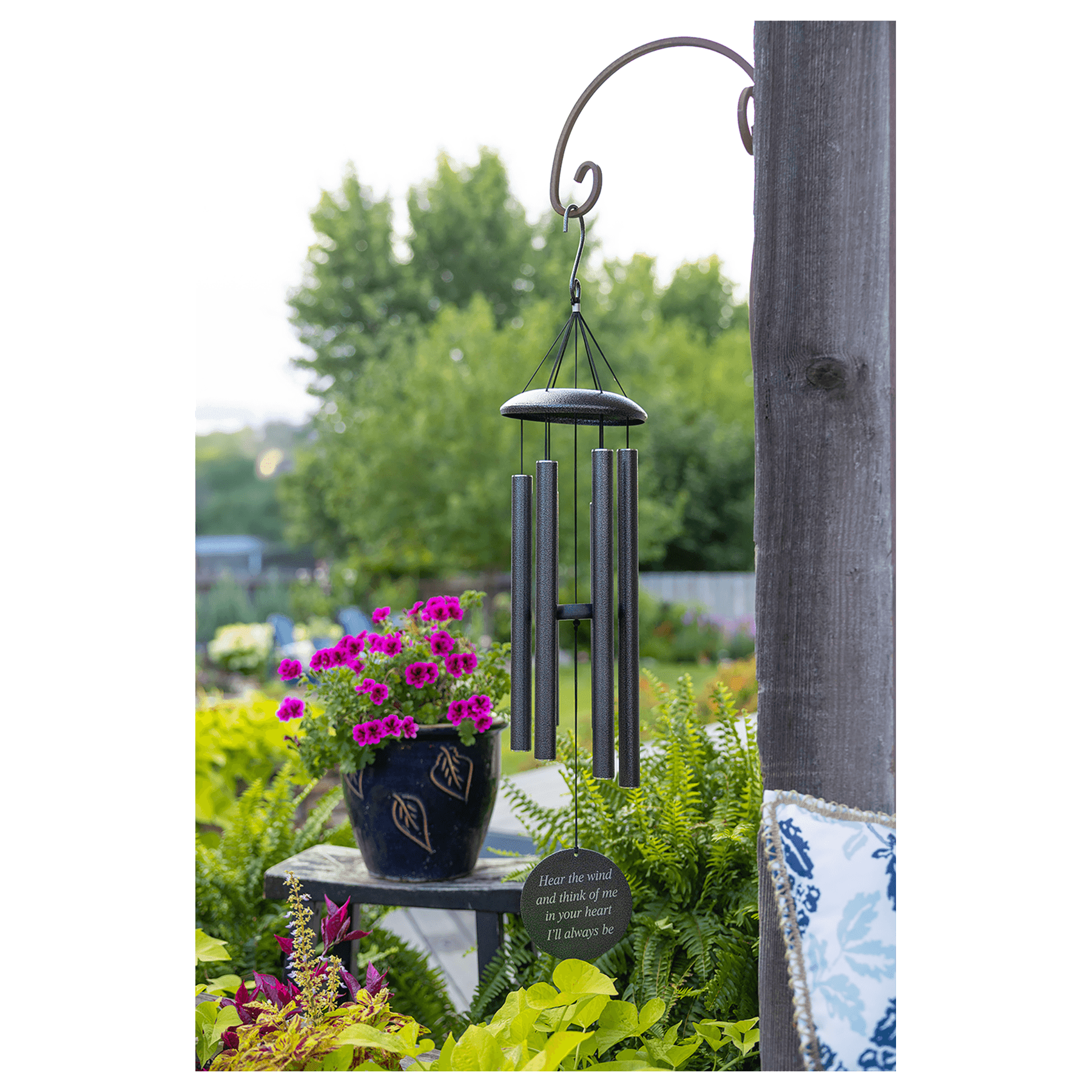 Personalized Memorial Wind Chime (30” or 36”) with Custom Laser-Engraved 4” Disc