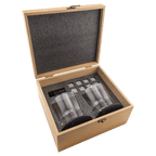 Personalized Red Alder Whiskey Gift Set – 2 Glasses, 2 Slate Coasters, 8 Granite Whiskey Stones & Velvet Bag