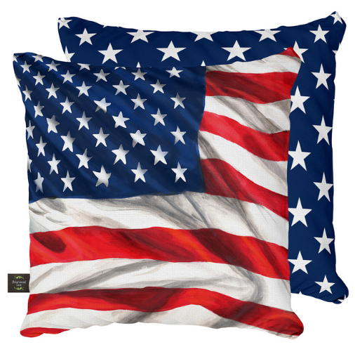 Waving American Flag Decorative Throw Pillow