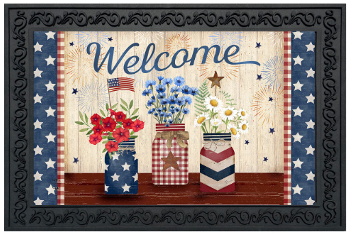 Welcome American Mason Jars Doormat