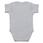 Gray baby onesie on a white background
