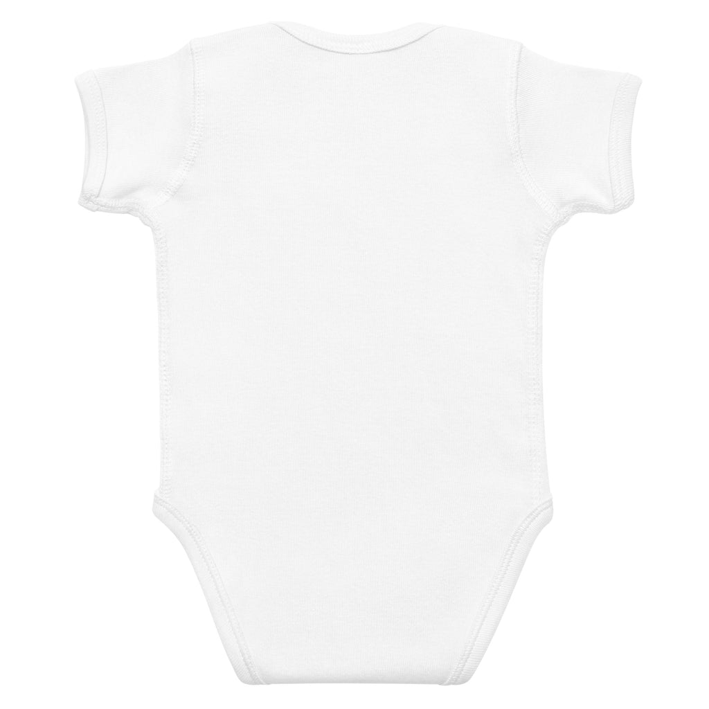 White baby onesie on a white background