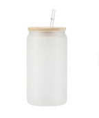 White jar with a wooden lid and straw on a white background