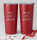 Valentine’s Day His & Hers Personalized 20oz Tumblers (Set of 2)