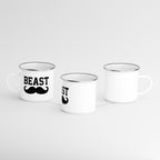 Beast camp mug with mustache design