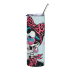 Dead Without Coffee Stainless Steel Tumbler – Retro Skull Art