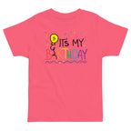 Pink t-shirt with 'It's My 5th Birthday' text and number 5 on a white background