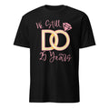 Black t-shirt with 'We Still Do 25 Years' design featuring rings and a diamond on a white background