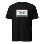 Black t-shirt with a colorful cassette tape graphic and 'Mixtape Mood' text on a white background