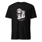 Black t-shirt with Shih Tzu dog illustration and If It's Not A Shih Tzu It's Just A Dog T-shirt on a white background