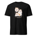Black t-shirt with Pomeranian dog illustration and If It's Not A Pomeranian It's Just A Dog T-shirt on a white background
