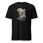 Black t-shirt with Weimaraner dog illustration and If It's Not A Weimaraner It's Just A Dog T-shirt on a white background