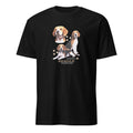 Black t-shirt with Beagle dog illustration and If It's Not A Beagle It's Just A Dog T-shirt on a white background