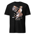 Black t-shirt with Boxer dog illustration and If It's Not A Boxer It's Just A Dog T-shirt on a white background