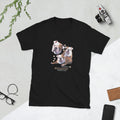 Black t-shirt with Bulldog dog illustration and If It's Not A Bulldog It's Just A Dog T-shirt on a white background