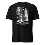 Black t-shirt with Cavalier King Charles Spaniel dog illustration and If It's Not A Cavalier King Charles Spaniel It's Just A Dog T-shirt on a white background