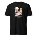 Black t-shirt with Golden Retriever dog illustration and If It's Not A  Golden Retriever It's Just A Dog T-shirt on a white background